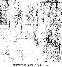 Vector grunge overlay texture. Black and white background. Abstract monochrome image includes a faded effect in dark tones