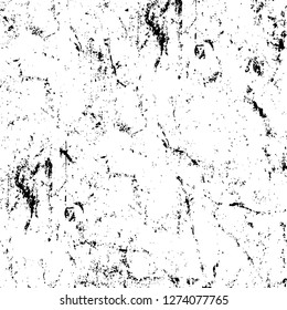 Vector grunge overlay texture. Black and white background. Abstract monochrome image includes a faded effect in dark tones