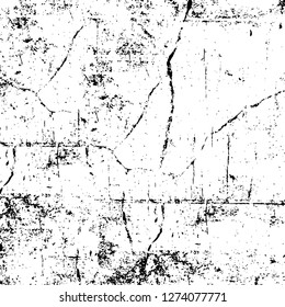 Vector grunge overlay texture. Black and white background. Abstract monochrome image includes a faded effect in dark tones