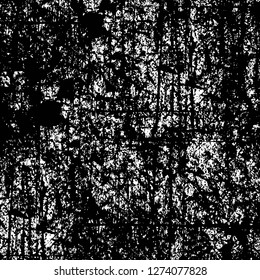Vector grunge overlay texture. Black and white background. Abstract monochrome image includes a faded effect in dark tones