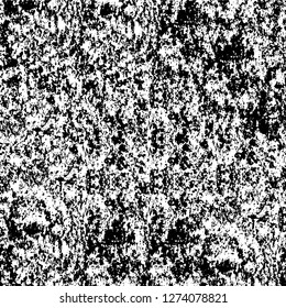 Vector grunge overlay texture. Black and white background. Abstract monochrome image includes a faded effect in dark tones