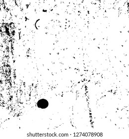 Vector grunge overlay texture. Black and white background. Abstract monochrome image includes a faded effect in dark tones