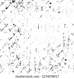 Vector grunge overlay texture. Black and white background. Abstract monochrome image includes a faded effect in dark tones