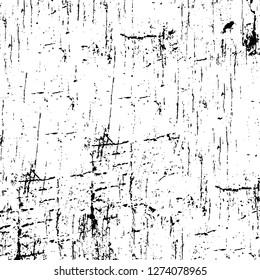 Vector grunge overlay texture. Black and white background. Abstract monochrome image includes a faded effect in dark tones