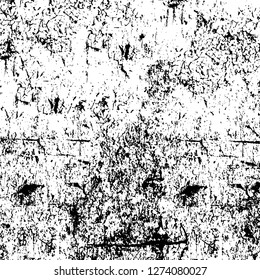 Vector grunge overlay texture. Black and white background. Abstract monochrome image includes a faded effect in dark tones