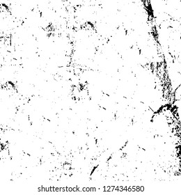 Vector grunge overlay texture. Black and white background. Abstract monochrome image includes a faded effect in dark tones