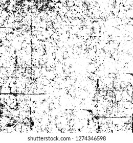 Vector grunge overlay texture. Black and white background. Abstract monochrome image includes a faded effect in dark tones