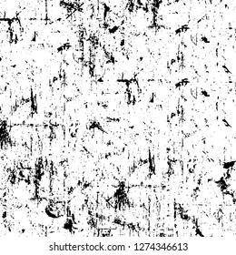 Vector grunge overlay texture. Black and white background. Abstract monochrome image includes a faded effect in dark tones
