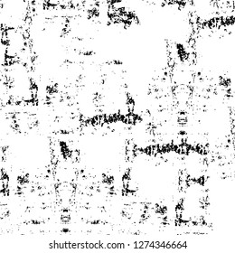 Vector grunge overlay texture. Black and white background. Abstract monochrome image includes a faded effect in dark tones