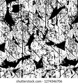 Vector grunge overlay texture. Black and white background. Abstract monochrome image includes a faded effect in dark tones