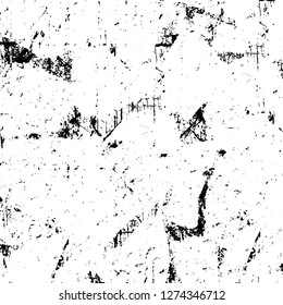 Vector grunge overlay texture. Black and white background. Abstract monochrome image includes a faded effect in dark tones