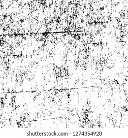 Vector grunge overlay texture. Black and white background. Abstract monochrome image includes a faded effect in dark tones