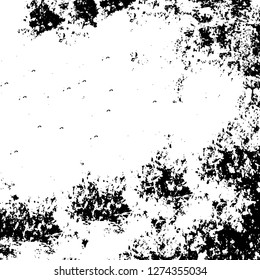 Vector grunge overlay texture. Black and white background. Abstract monochrome image includes a faded effect in dark tones