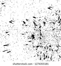 Vector grunge overlay texture. Black and white background. Abstract monochrome image includes a faded effect in dark tones