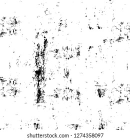 Vector grunge overlay texture. Black and white background. Abstract monochrome image includes a faded effect in dark tones
