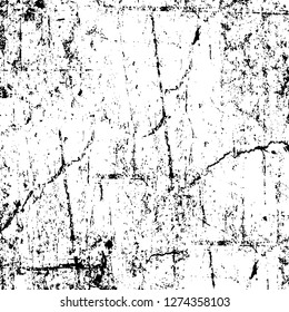 Vector grunge overlay texture. Black and white background. Abstract monochrome image includes a faded effect in dark tones