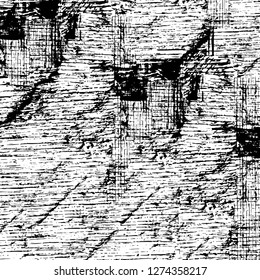Vector grunge overlay texture. Black and white background. Abstract monochrome image includes a faded effect in dark tones