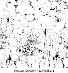 Vector grunge overlay texture. Black and white background. Abstract monochrome image includes a faded effect in dark tones
