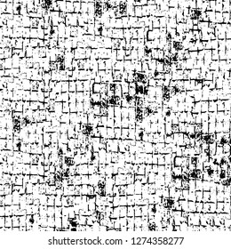 Vector grunge overlay texture. Black and white background. Abstract monochrome image includes a faded effect in dark tones