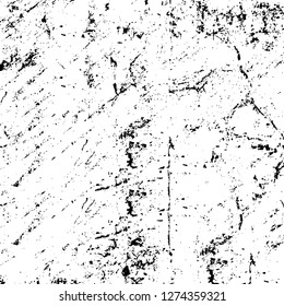 Vector grunge overlay texture. Black and white background. Abstract monochrome image includes a faded effect in dark tones
