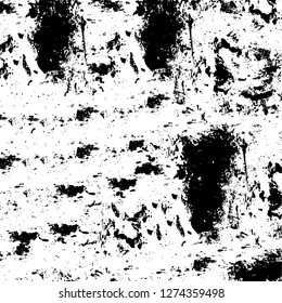 Vector grunge overlay texture. Black and white background. Abstract monochrome image includes a faded effect in dark tones