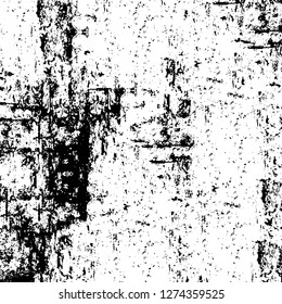 Vector grunge overlay texture. Black and white background. Abstract monochrome image includes a faded effect in dark tones