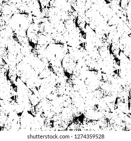 Vector grunge overlay texture. Black and white background. Abstract monochrome image includes a faded effect in dark tones