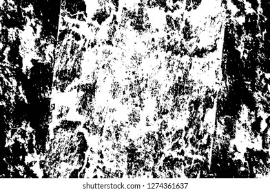 Vector grunge overlay texture. Black and white background. Abstract monochrome image includes a faded effect in dark tones