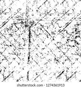 Vector grunge overlay texture. Black and white background. Abstract monochrome image includes a faded effect in dark tones