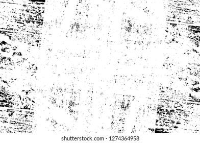 Vector grunge overlay texture. Black and white background. Abstract monochrome image includes a faded effect in dark tones