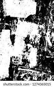 Vector grunge overlay texture. Black and white background. Abstract monochrome image includes a faded effect in dark tones
