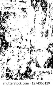Vector grunge overlay texture. Black and white background. Abstract monochrome image includes a faded effect in dark tones
