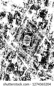 Vector grunge overlay texture. Black and white background. Abstract monochrome image includes a faded effect in dark tones