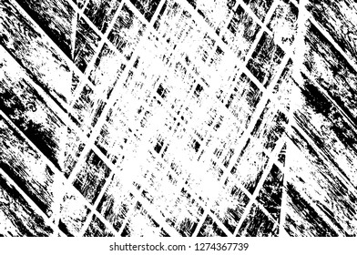 Vector grunge overlay texture. Black and white background. Abstract monochrome image includes a faded effect in dark tones