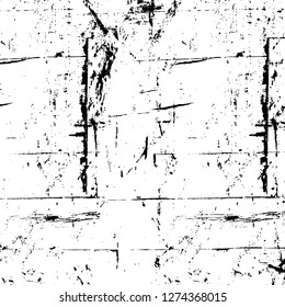 Vector grunge overlay texture. Black and white background. Abstract monochrome image includes a faded effect in dark tones