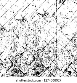 Vector grunge overlay texture. Black and white background. Abstract monochrome image includes a faded effect in dark tones