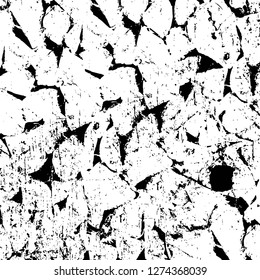 Vector grunge overlay texture. Black and white background. Abstract monochrome image includes a faded effect in dark tones
