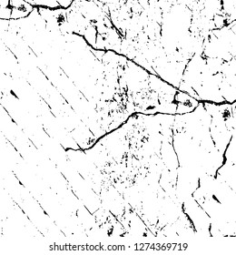 Vector grunge overlay texture. Black and white background. Abstract monochrome image includes a faded effect in dark tones