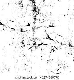 Vector grunge overlay texture. Black and white background. Abstract monochrome image includes a faded effect in dark tones