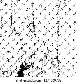 Vector grunge overlay texture. Black and white background. Abstract monochrome image includes a faded effect in dark tones