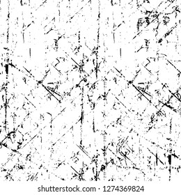 Vector grunge overlay texture. Black and white background. Abstract monochrome image includes a faded effect in dark tones