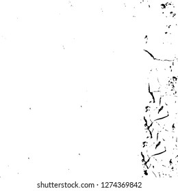 Vector grunge overlay texture. Black and white background. Abstract monochrome image includes a faded effect in dark tones