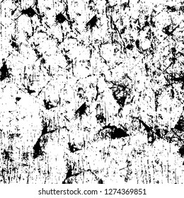 Vector grunge overlay texture. Black and white background. Abstract monochrome image includes a faded effect in dark tones
