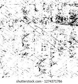 Vector grunge overlay texture. Black and white background. Abstract monochrome image includes a faded effect in dark tones