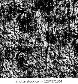 Vector grunge overlay texture. Black and white background. Abstract monochrome image includes a faded effect in dark tones