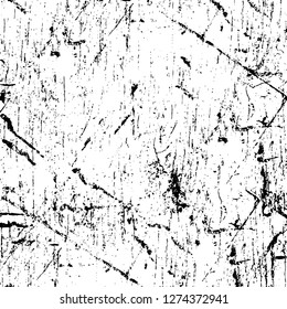 Vector grunge overlay texture. Black and white background. Abstract monochrome image includes a faded effect in dark tones
