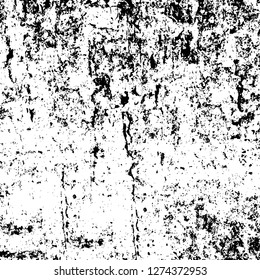 Vector grunge overlay texture. Black and white background. Abstract monochrome image includes a faded effect in dark tones