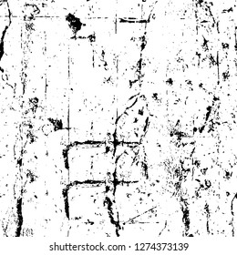 Vector grunge overlay texture. Black and white background. Abstract monochrome image includes a faded effect in dark tones