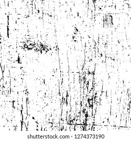 Vector grunge overlay texture. Black and white background. Abstract monochrome image includes a faded effect in dark tones