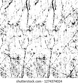 Vector grunge overlay texture. Black and white background. Abstract monochrome image includes a faded effect in dark tones